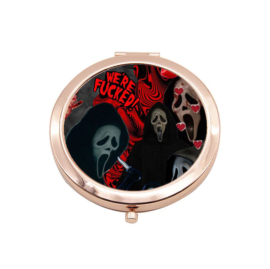 Scream Ghost Face Rose Gold Compact Pocket Mirror