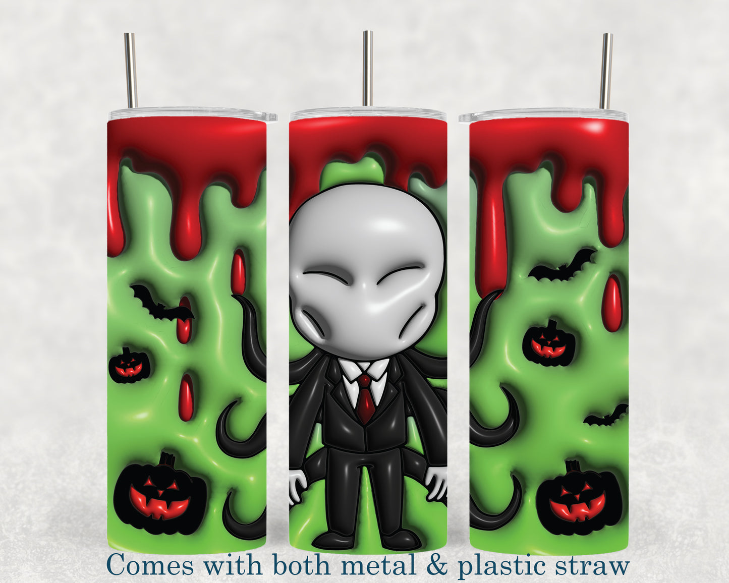 Slenderman - 3D Effect - Horror Movie Character - 20oz Tumbler - Halloween - Creepy - Spooky - Scary - Novelty - Tumbler