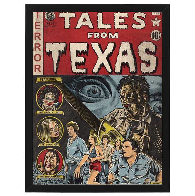 Tales from Texas - Texas Chainsaw Massacre - Framed Art - Metal Wall Art - 20 x 25cm