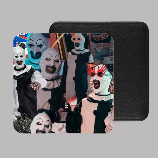 Terrifier Art the Clown PU Leather Coaster Set of 4 - 10 x 10cm