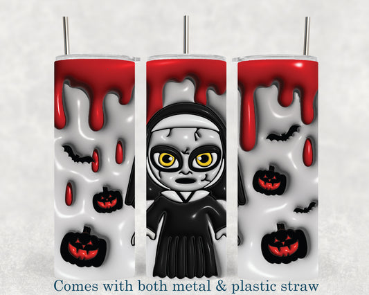 The Nun - 3D Effect - Horror Movie Character - 20oz Tumbler - Halloween - Creepy - Spooky - Scary - Novelty - Tumbler