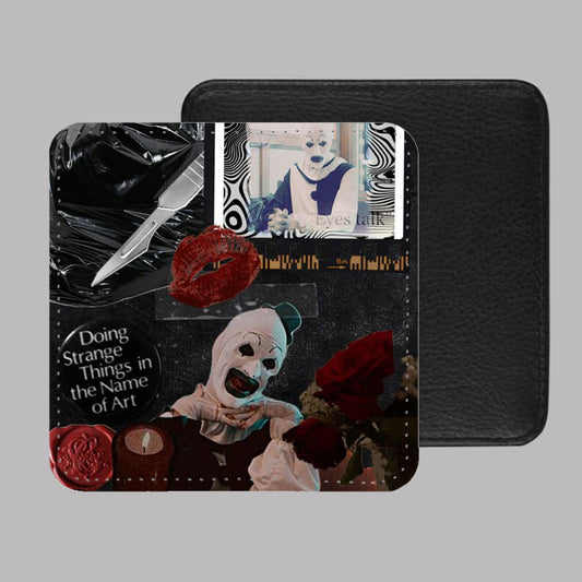 Terrifier Art the Clown PU Leather Coaster Set of 4 - 10 x 10cm