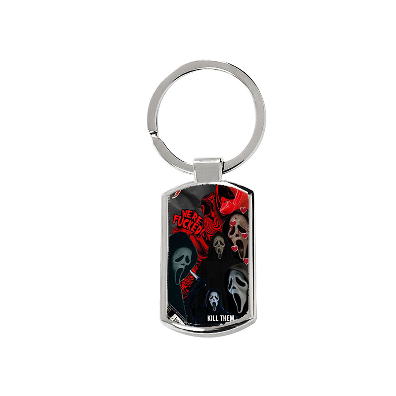 Scream Ghost Face Keyring - Rectangle Keyring with Black Gift Box