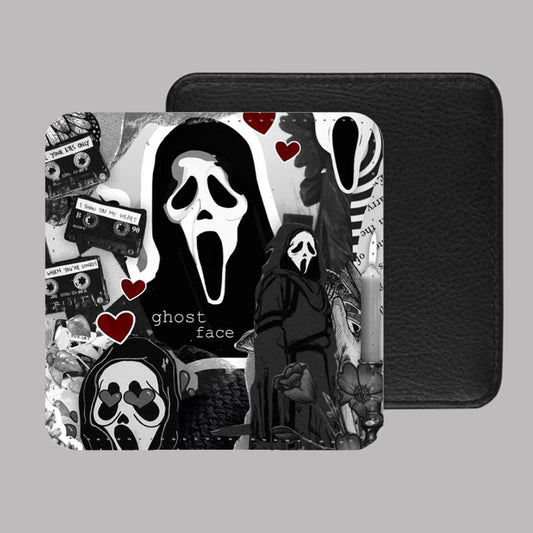 Scream Ghost Face PU Leather Coaster Set of 4 - 10 x 10cm