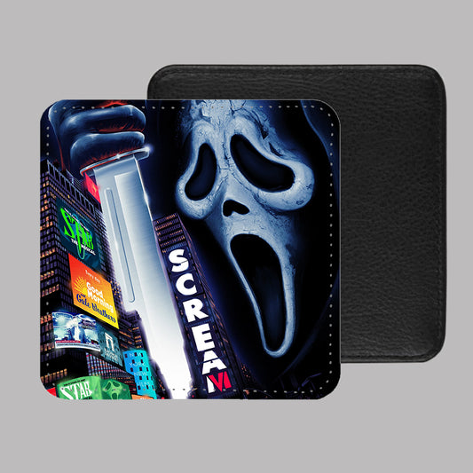 Scream Ghost Face PU Leather Coaster Set of 4 - 10 x 10cm