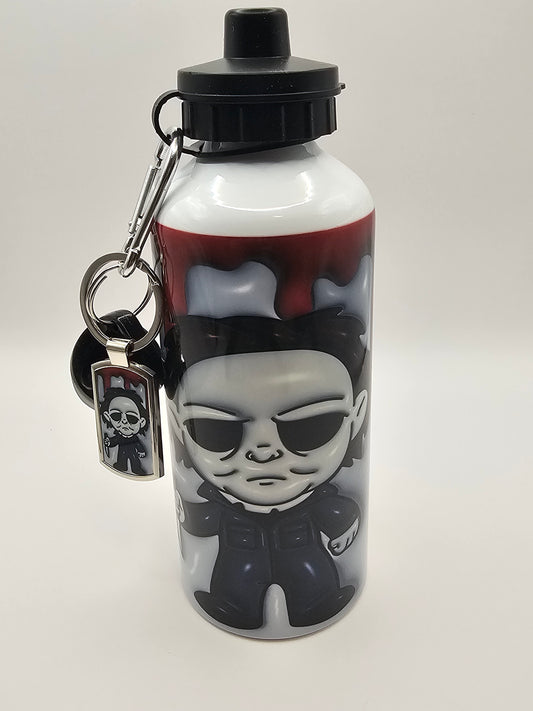 Michael Myers 600ml Water Bottle and Metal Keyring Set - Horror Movie - Horror Character - Horror Water Bottle