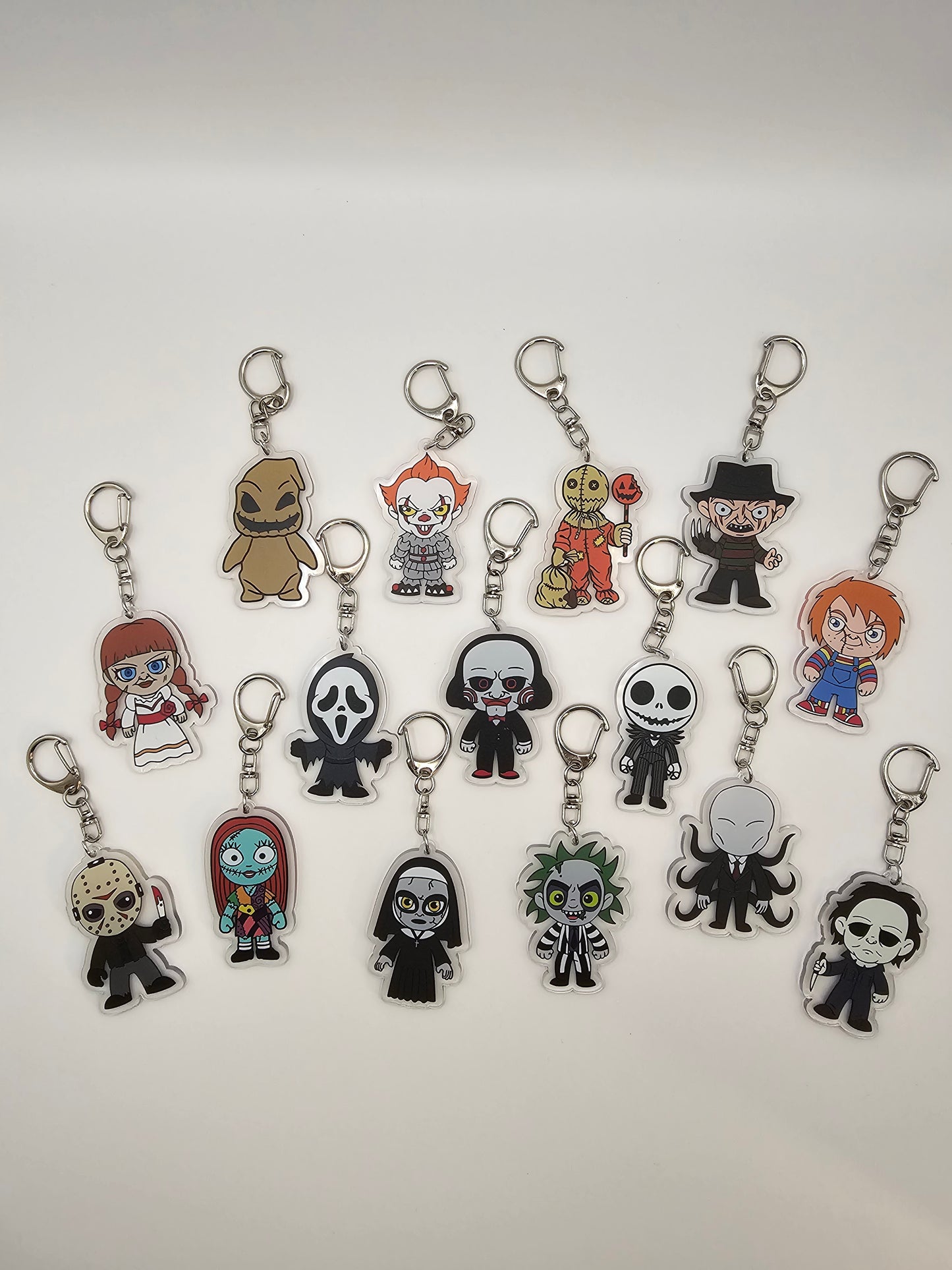 Jigsaw SAW Keyring - Horror Movie Characters - Plastic - Acrylic Keyring - Horror - Scary - Creepy - Spooky