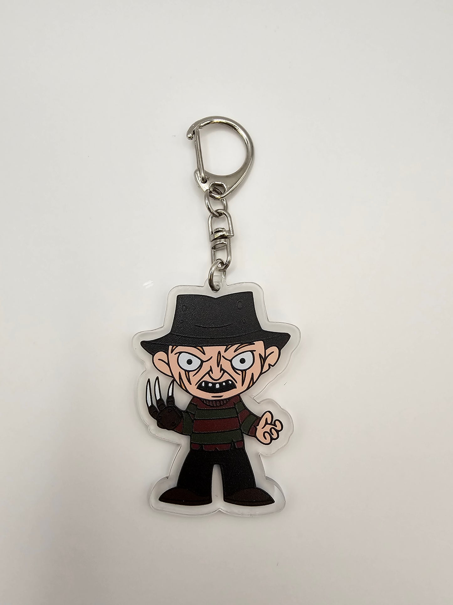 Freddy Krueger Keyring - Horror Movie Characters - Plastic - Acrylic Keyring - Horror - Scary - Creepy - Spooky