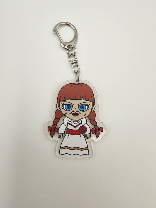 Annabelle Keyring - Horror Movie Characters - Plastic - Acrylic Keyring - Horror - Scary - Creepy - Spooky