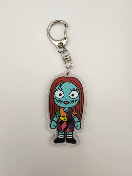 Sally Nightmare before Christmas Keyring - Horror Movie Characters - Plastic - Acrylic Keyring - Horror - Scary - Creepy - Spooky