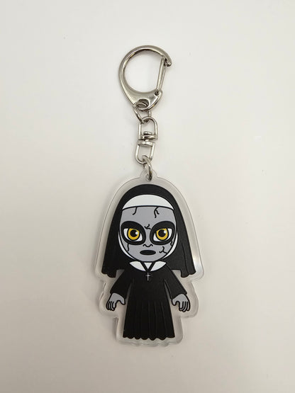 The Nun Keyring - Horror Movie Characters - Plastic - Acrylic Keyring - Horror - Scary - Creepy - Spooky