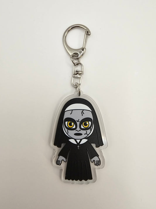 The Nun Keyring - Horror Movie Characters - Plastic - Acrylic Keyring - Horror - Scary - Creepy - Spooky