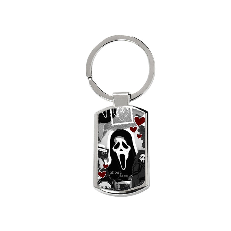 Scream Ghost Face Keyring - Rectangle Keyring with Black Gift Box