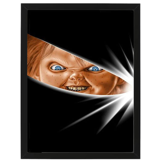 Chucky Peeking - Horror Movie - Framed Art - Metal Wall Art - 20 x 25cm