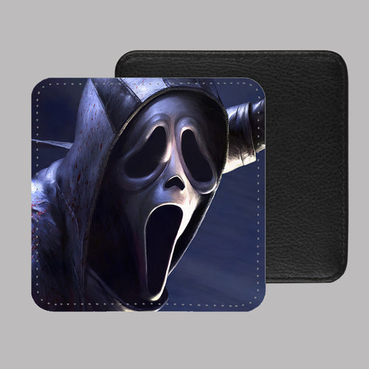 Scream Ghost Face PU Leather Coaster Set of 4 - 10 x 10cm