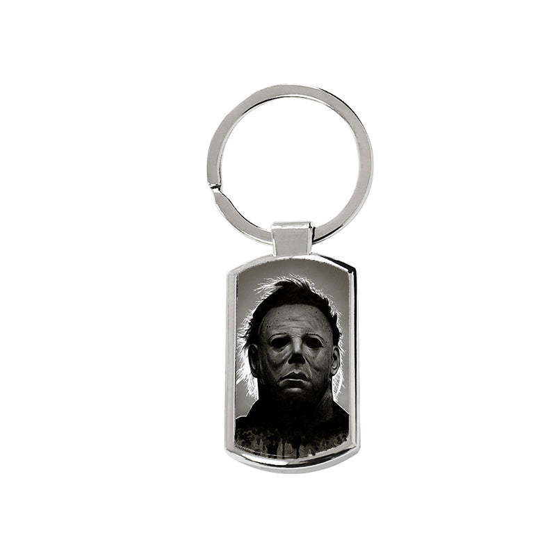 Michael Myers Keyring - Rectangle Keyring with Black Gift Box