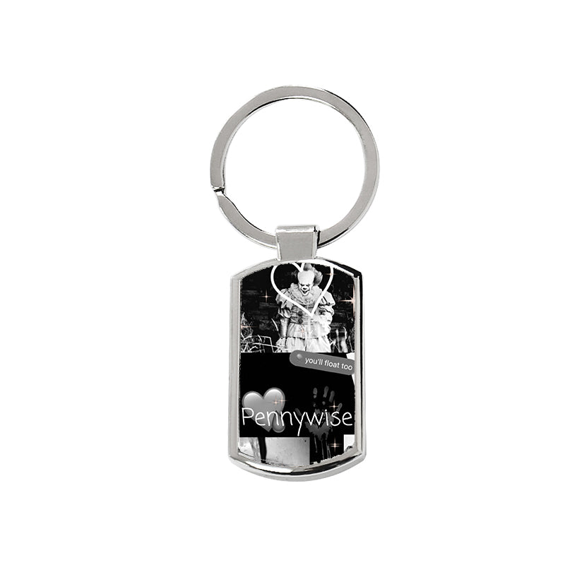 Pennywise IT Movie Keyring - Rectangle Keyring with Black Gift Box