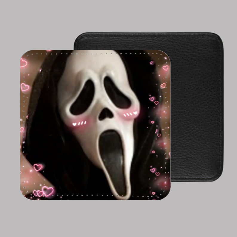 Scream Ghost Face PU Leather Coaster Set of 4 - 10 x 10cm