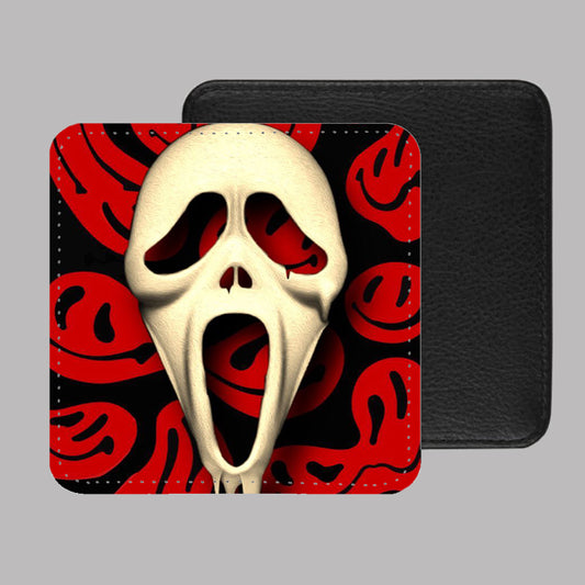 Scream Ghost Face PU Leather Coaster Set of 4 - 10 x 10cm