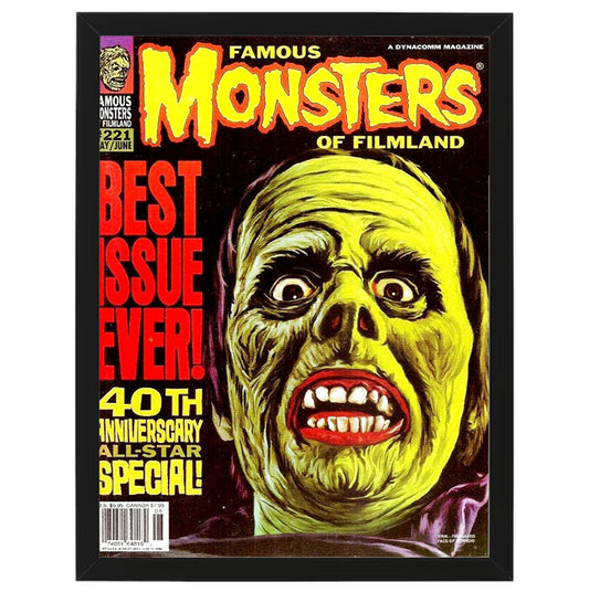 Famous Monsters of Filmland - Comic Book Design - Framed Art - Metal Wall Art - 20 x 25cm