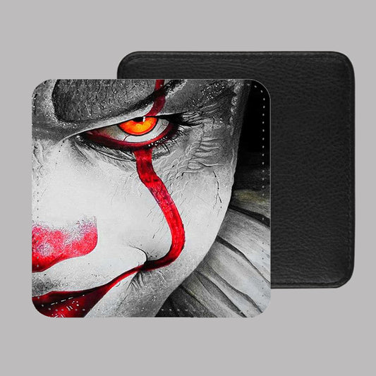 Pennywise Face IT PU Leather Coaster Set of 4 - 10 x 10cm