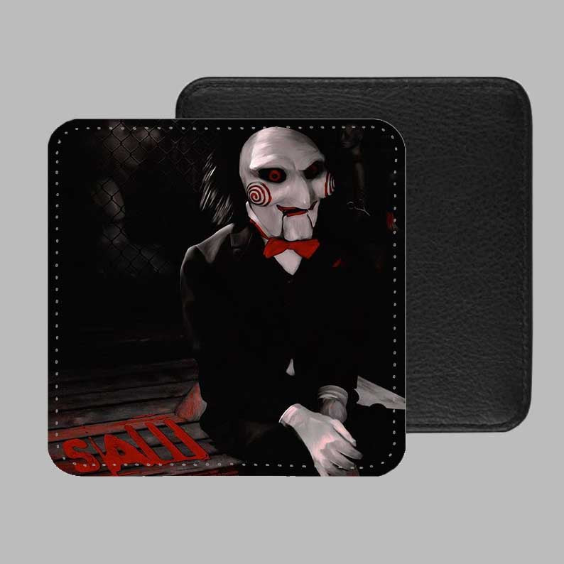 SAW Jigsaw PU Leather Coaster Set of 4 - 10 x 10cm