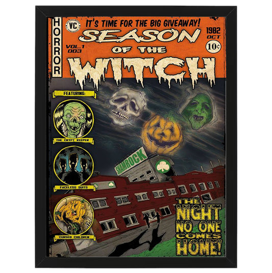 Season of the Witch - Comic Book Design - Framed Art - Metal Wall Art - 20 x 25cm