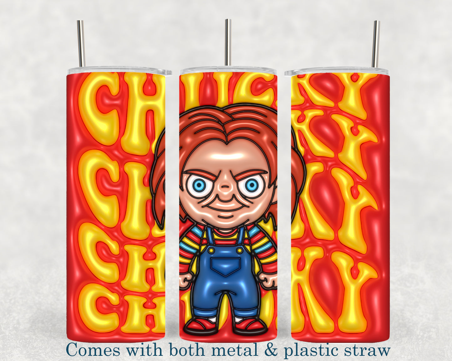 Chucky - 3D Effect - Horror Movie Character - 20oz Tumbler - Halloween - Creepy - Spooky - Scary - Novelty - Tumbler