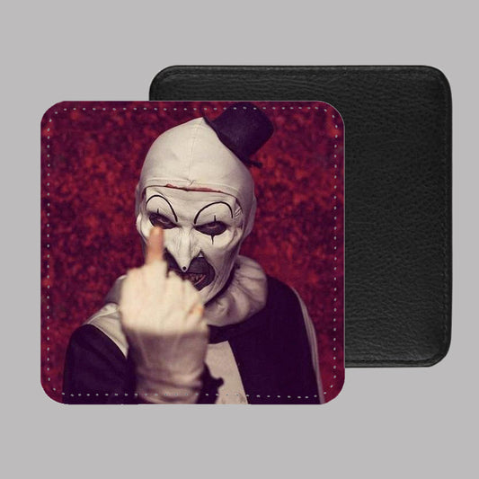 Terrifier Art the Clown PU Leather Coaster Set of 4 - 10 x 10cm