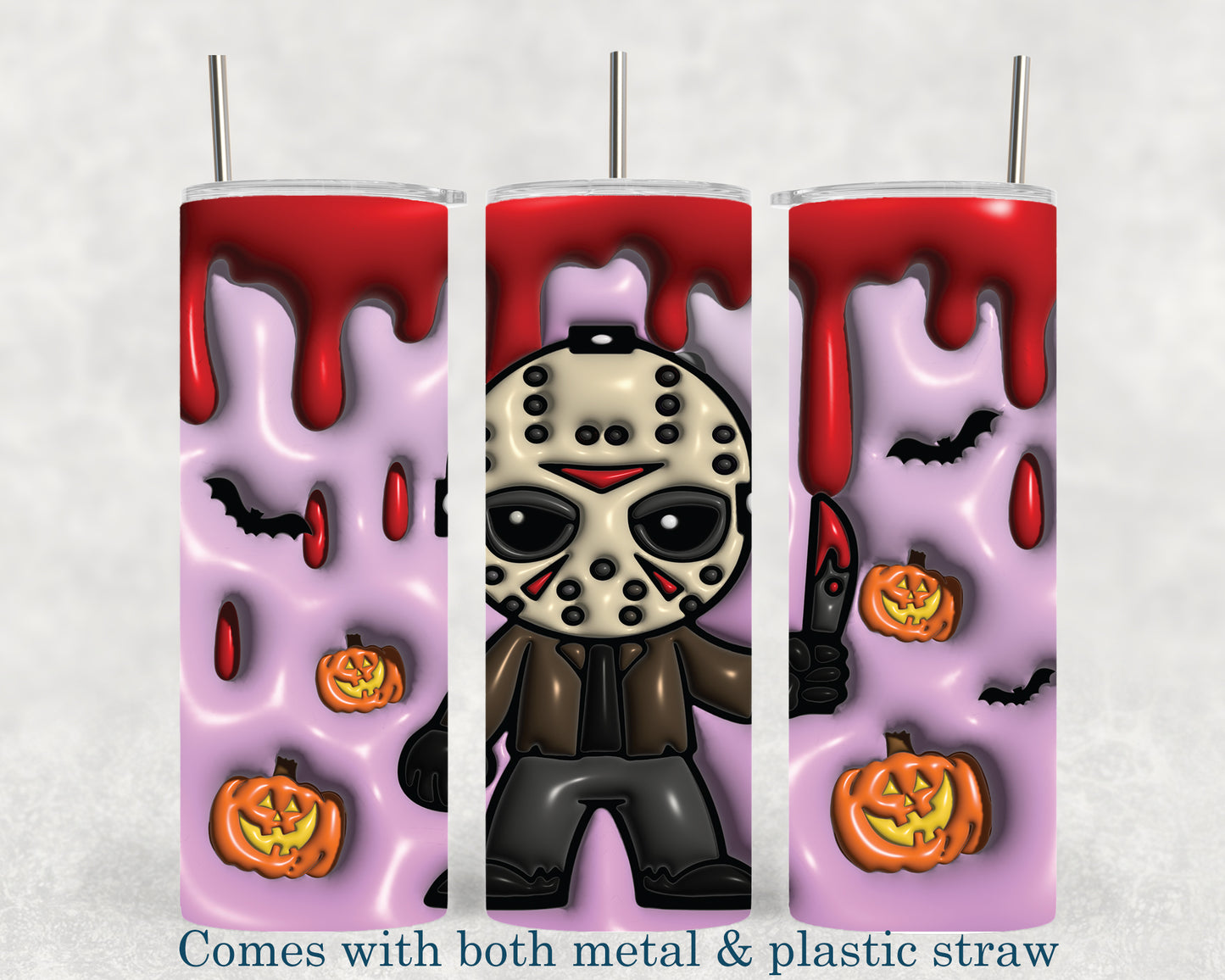 Jason Voorhees - 3D Effect - Horror Movie Character - 20oz Tumbler - Halloween - Creepy - Spooky - Scary - Novelty - Tumbler