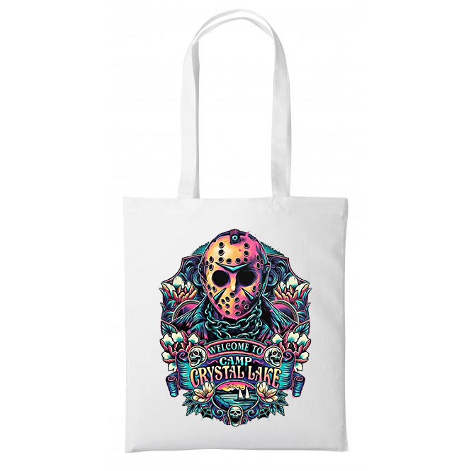 Welcome to Camp Crystal Lake - Jason Voorhees - Shopping Tote Bag - Tote Bag - Horror Movie - Halloween - Creepy - Shopping Bag