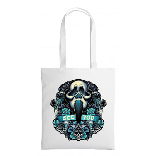 Scream Ghost Face - Shopping Tote Bag - Tote Bag - Horror Movie - Halloween - Creepy - Shopping Bag