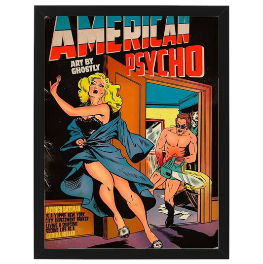 American Psycho - Comic Book Design - Framed Art - Metal Wall Art - 20 x 25cm