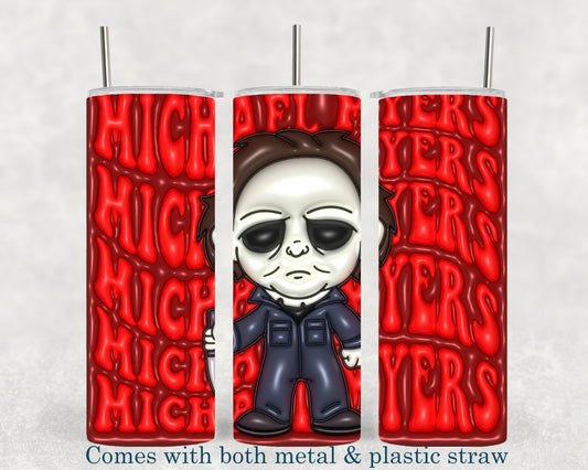 Michael Myers - 3D Effect - Horror Movie Character - 20oz Tumbler - Halloween - Creepy - Spooky - Scary - Novelty - Tumbler