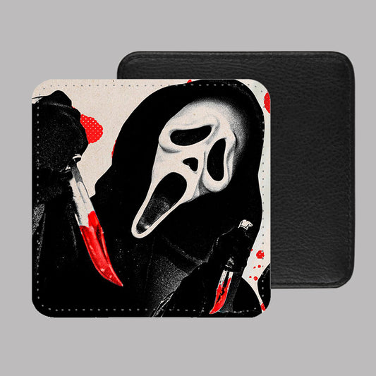 Scream Ghost Face PU Leather Coaster Set of 4 - 10 x 10cm