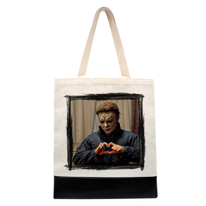 Michael Myers Heart Hands - Halloween - Shopping Tote Bag - Tote Bag - Horror Movie - Halloween - Creepy - Shopping Bag - Black or Pink