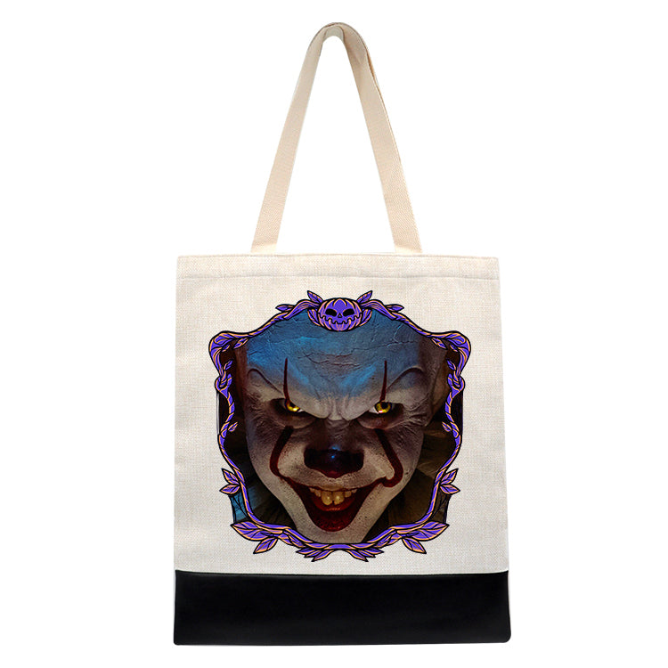 Pennywise IT - Shopping Tote Bag - Tote Bag - Horror Movie - Halloween - Creepy - Shopping Bag - Black or Pink