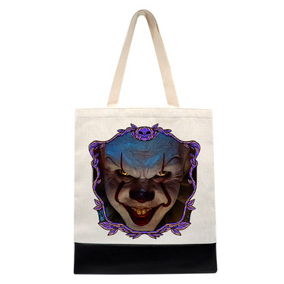 Pennywise IT - Shopping Tote Bag - Tote Bag - Horror Movie - Halloween - Creepy - Shopping Bag - Black or Pink