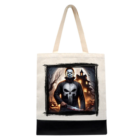 Michael Myers Punisher - Halloween - Shopping Tote Bag - Tote Bag - Horror Movie - Halloween - Creepy - Shopping Bag - Black or Pink