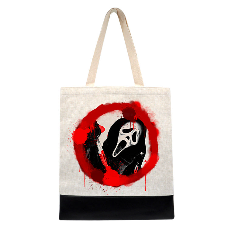 Scream Ghost Face - Shopping Tote Bag - Tote Bag - Horror Movie - Halloween - Creepy - Shopping Bag - Black or Pink