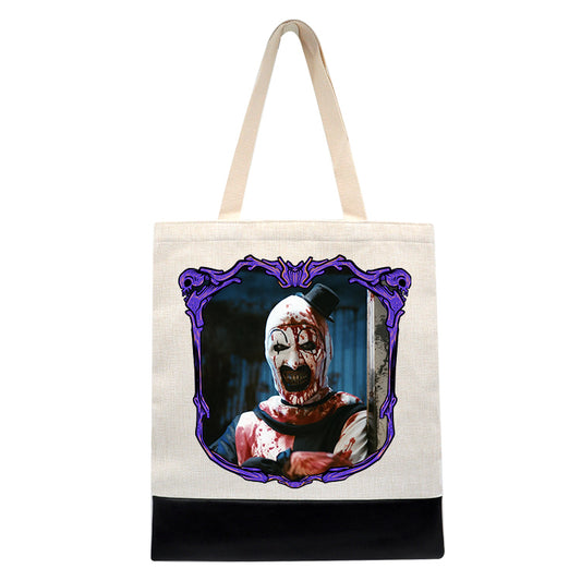 Terrifier - Art the Clown - Shopping Tote Bag - Tote Bag - Horror Movie - Halloween - Creepy - Shopping Bag - Black or Pink