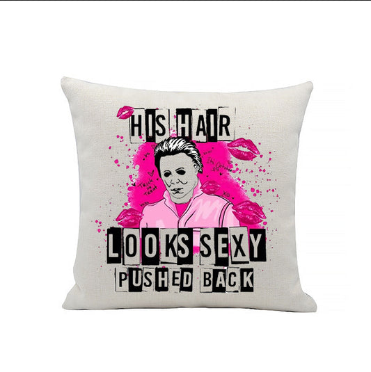 Michael Myers - His hair looks sexy pushed back - Halloween - Horror Movies - Linen Cushion - 40 x 40cm