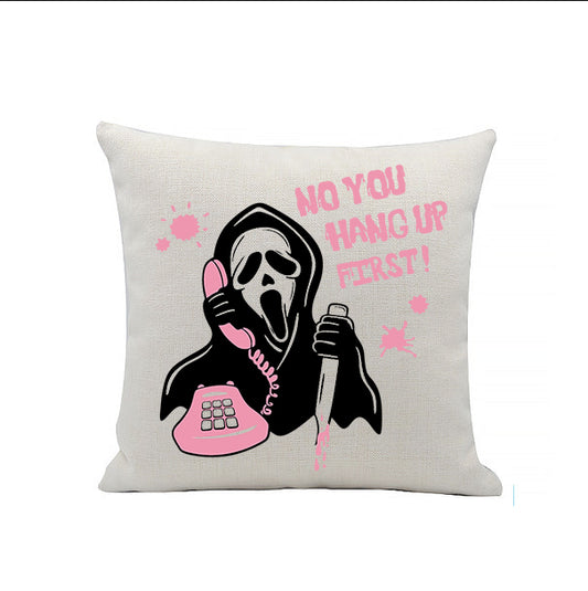 Scream Ghost Face - No you hang up first - Horror Movies - Linen Cushion - 40 x 40cm