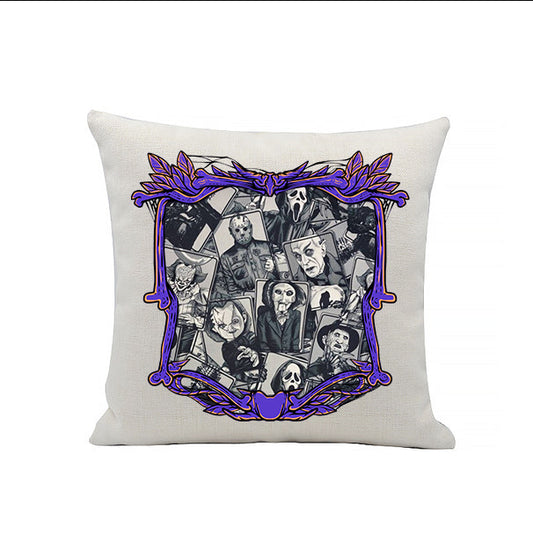 Horror Characters Mash Up - Horror Movie Characters - Horror Movies - Linen Cushion - 40 x 40cm