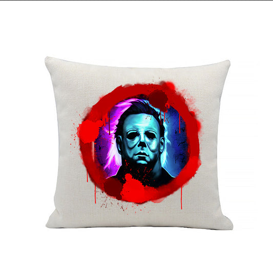 Michael Myers Neon - Horror Movie Character - Horror Movies - Linen Cushion - 40 x 40cm