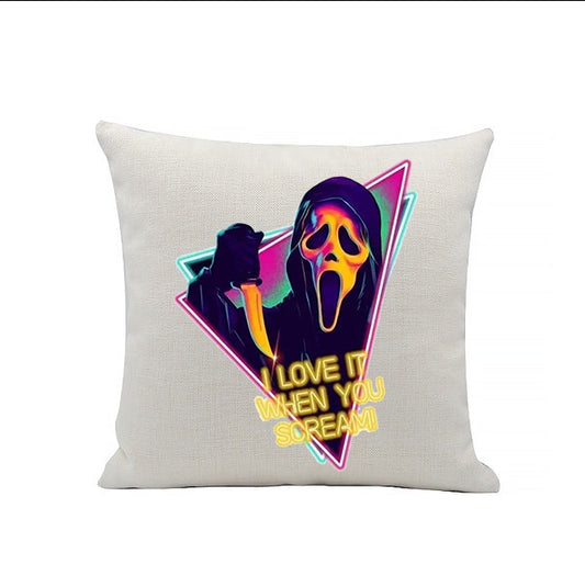 Scream Ghost Face - I love it when you scream - Horror Movies - Linen Cushion - 40 x 40cm