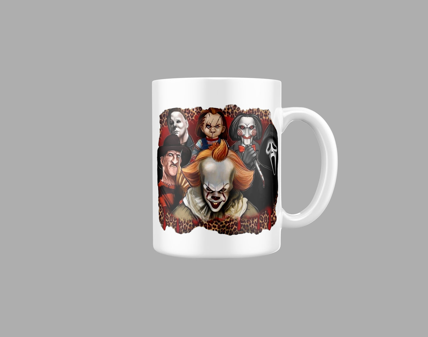 Horror Movie Characters Mash Up - Horror 11oz Mug - Halloween - Creepy - Spooky - Scary - Mug - Cup