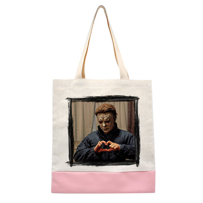 Michael Myers Heart Hands - Halloween - Shopping Tote Bag - Tote Bag - Horror Movie - Halloween - Creepy - Shopping Bag - Black or Pink