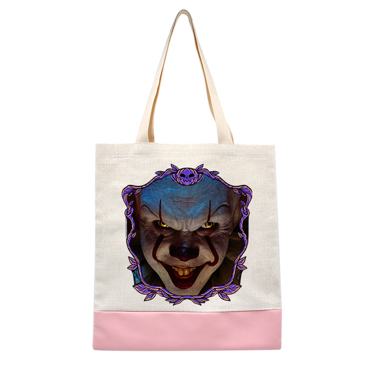 Pennywise IT - Shopping Tote Bag - Tote Bag - Horror Movie - Halloween - Creepy - Shopping Bag - Black or Pink