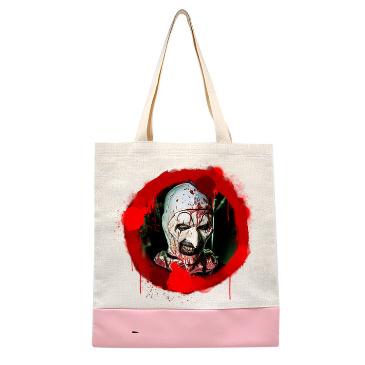 Terrifier - Art the Clown - Shopping Tote Bag - Tote Bag - Horror Movie - Halloween - Creepy - Shopping Bag - Black or Pink